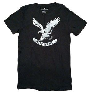 American Eagle Black White Classic Fit T-shirt XS